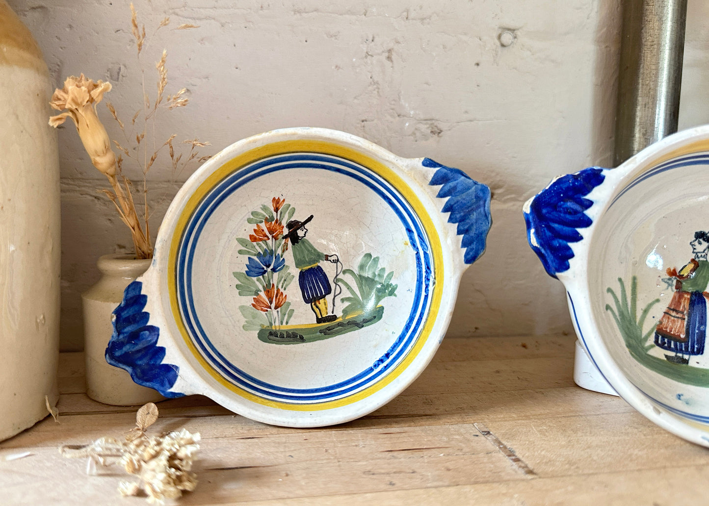 Pair of Quimper Faience Bowls