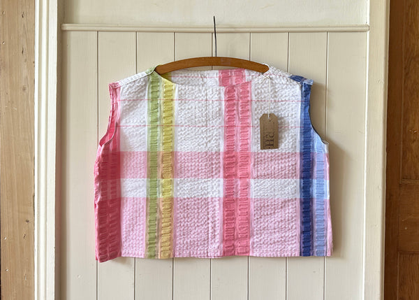 Vintage Striped Tablecloth Blouse