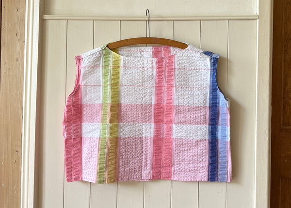 Vintage Striped Tablecloth Blouse