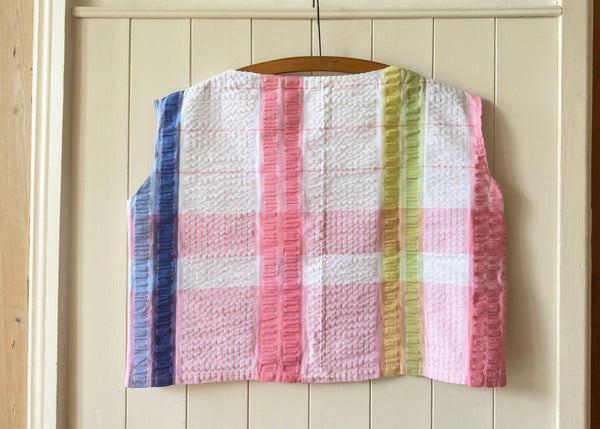 Vintage Striped Tablecloth Blouse