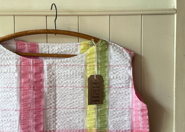 Vintage Striped Tablecloth Crop Top