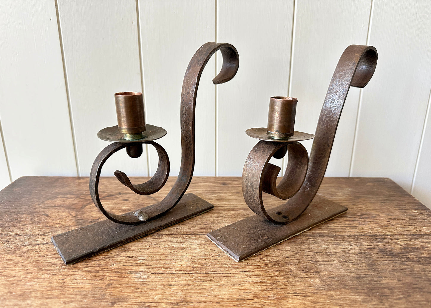 Pair of Hand Forged Candlesticks