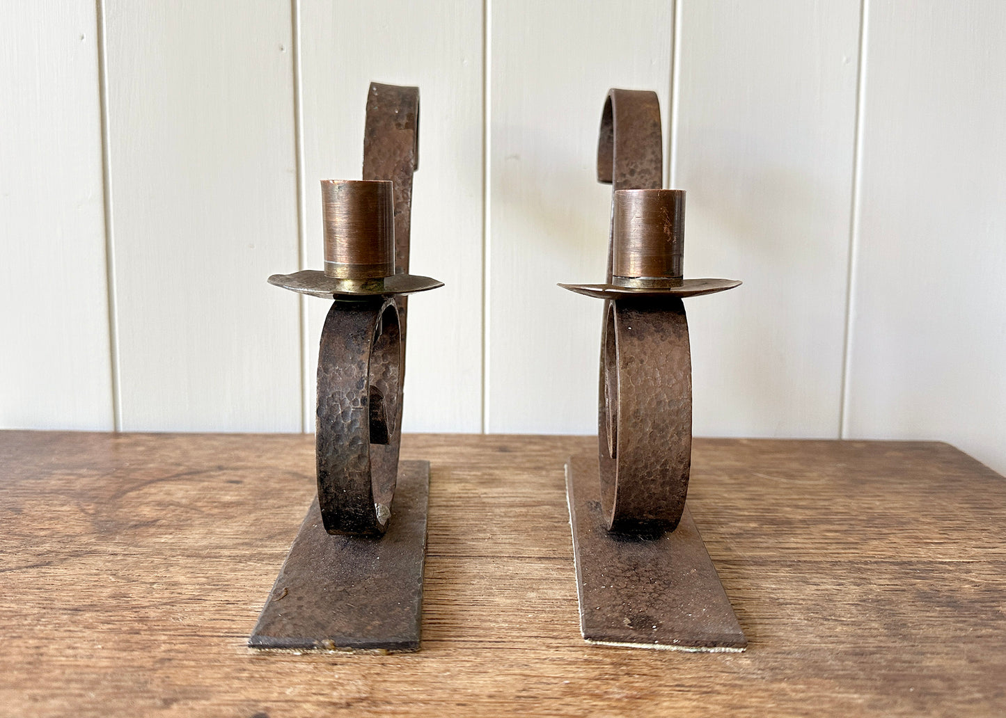 Pair of Hand Forged Candlesticks