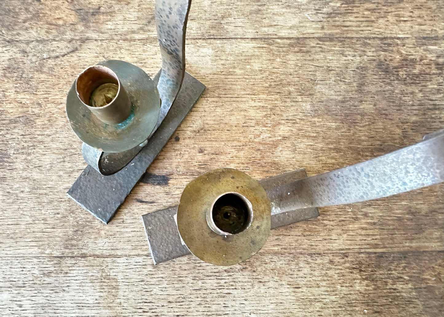 Pair of Hand Forged Candlesticks