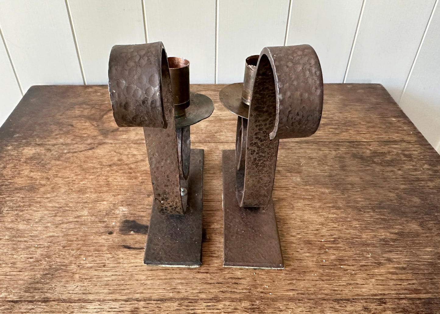 Pair of Hand Forged Candlesticks