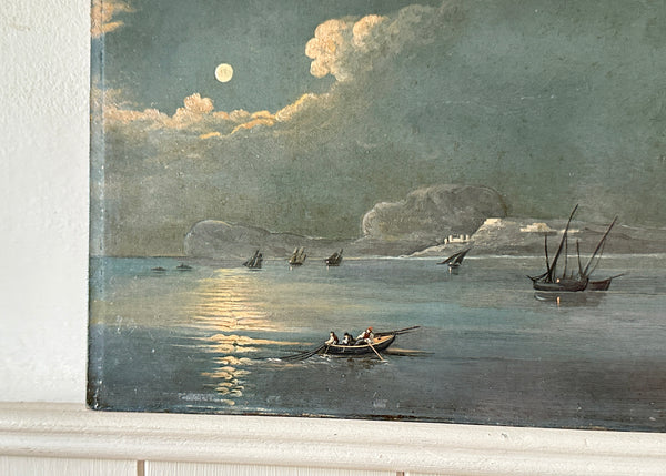Moonlit Maritime Oil Painting