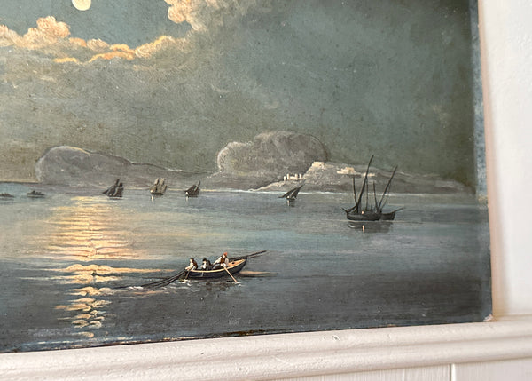 Moonlit Maritime Oil Painting