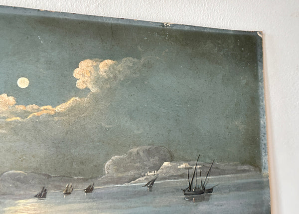 Moonlit Maritime Oil Painting