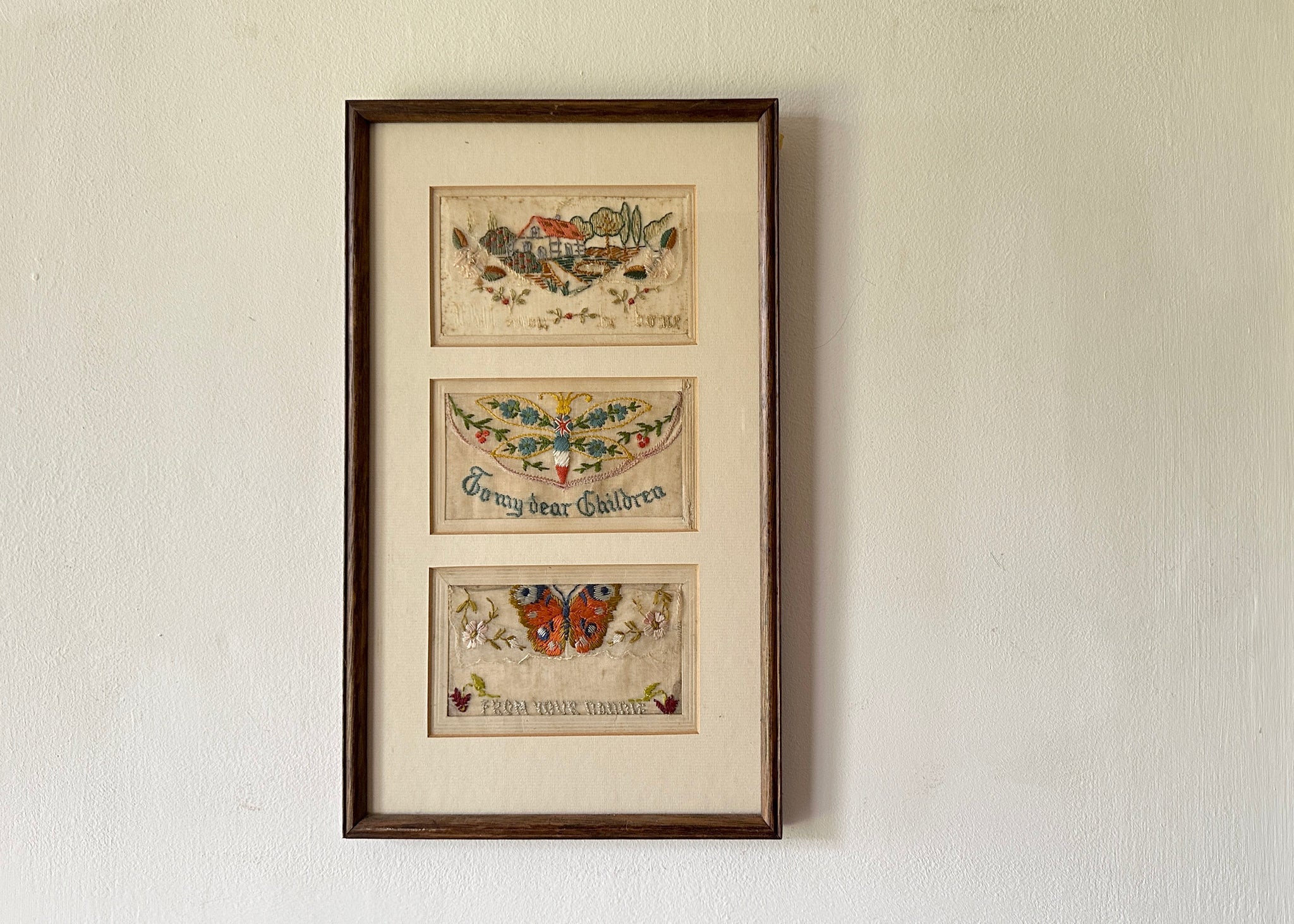 Embroidered Silk Postcard Set