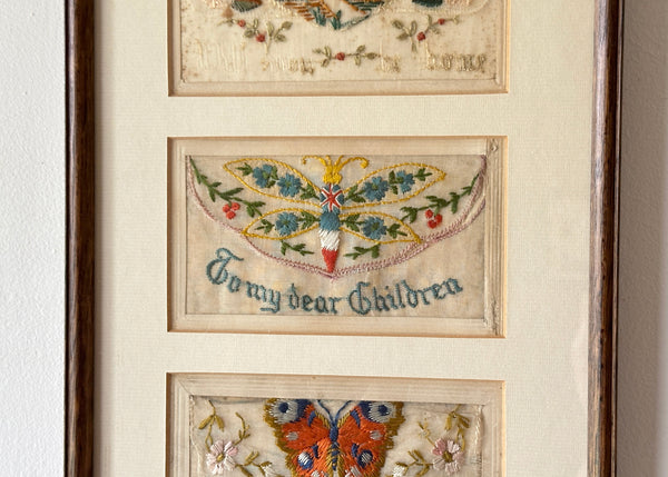 Embroidered Silk Postcard Set