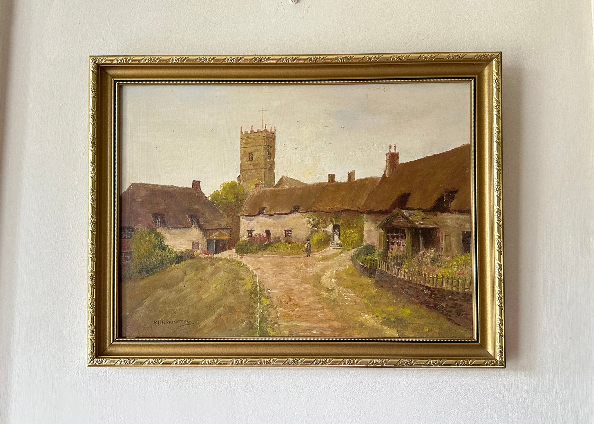 Godshill Village & Church Oil Painting