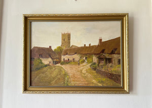 Godshill Village & Church Oil Painting