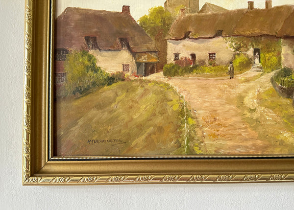 Godshill Village & Church Oil Painting