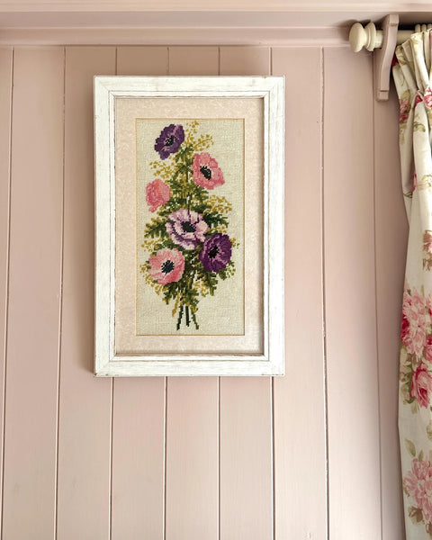 Anemone Flower Needlepoint Art