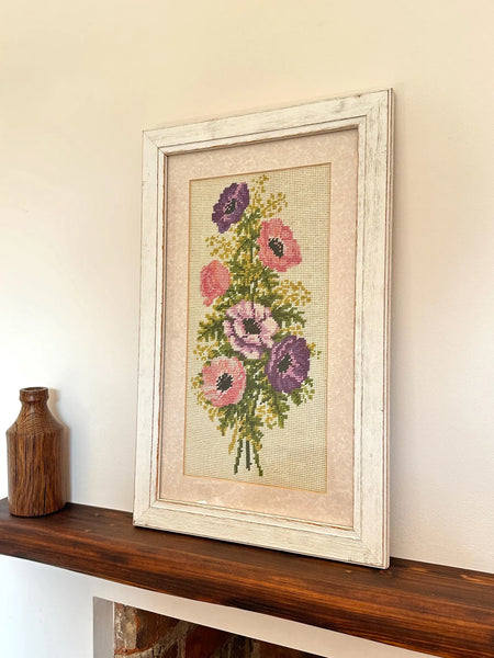 Anemone Flower Needlepoint Art