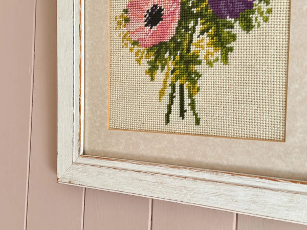 Anemone Flower Needlepoint Art