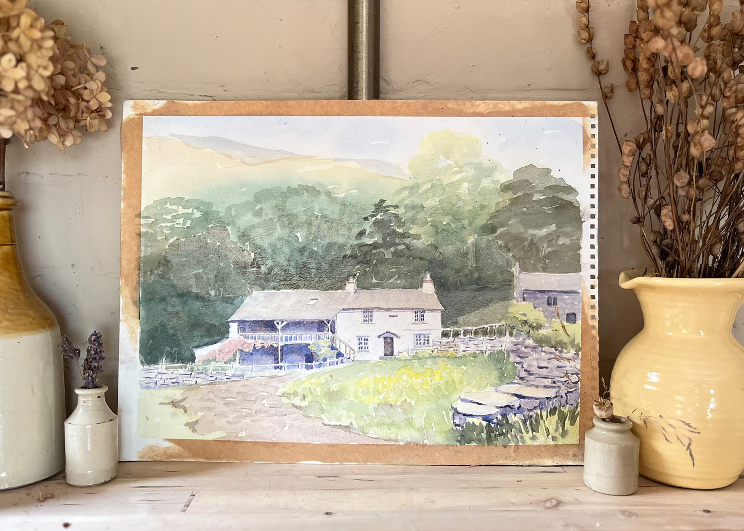 White Cottage Watercolour Painting