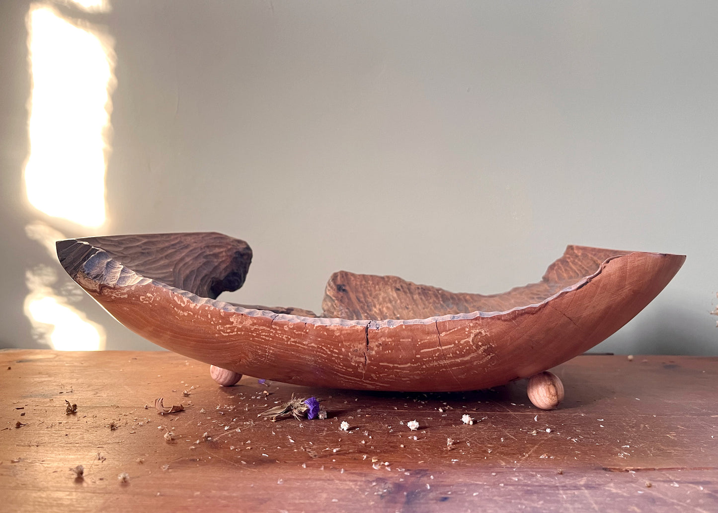 Hand Gauged Pear Wood Bowl