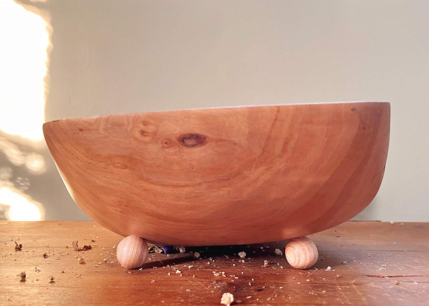 Hand Gauged Pear Wood Bowl